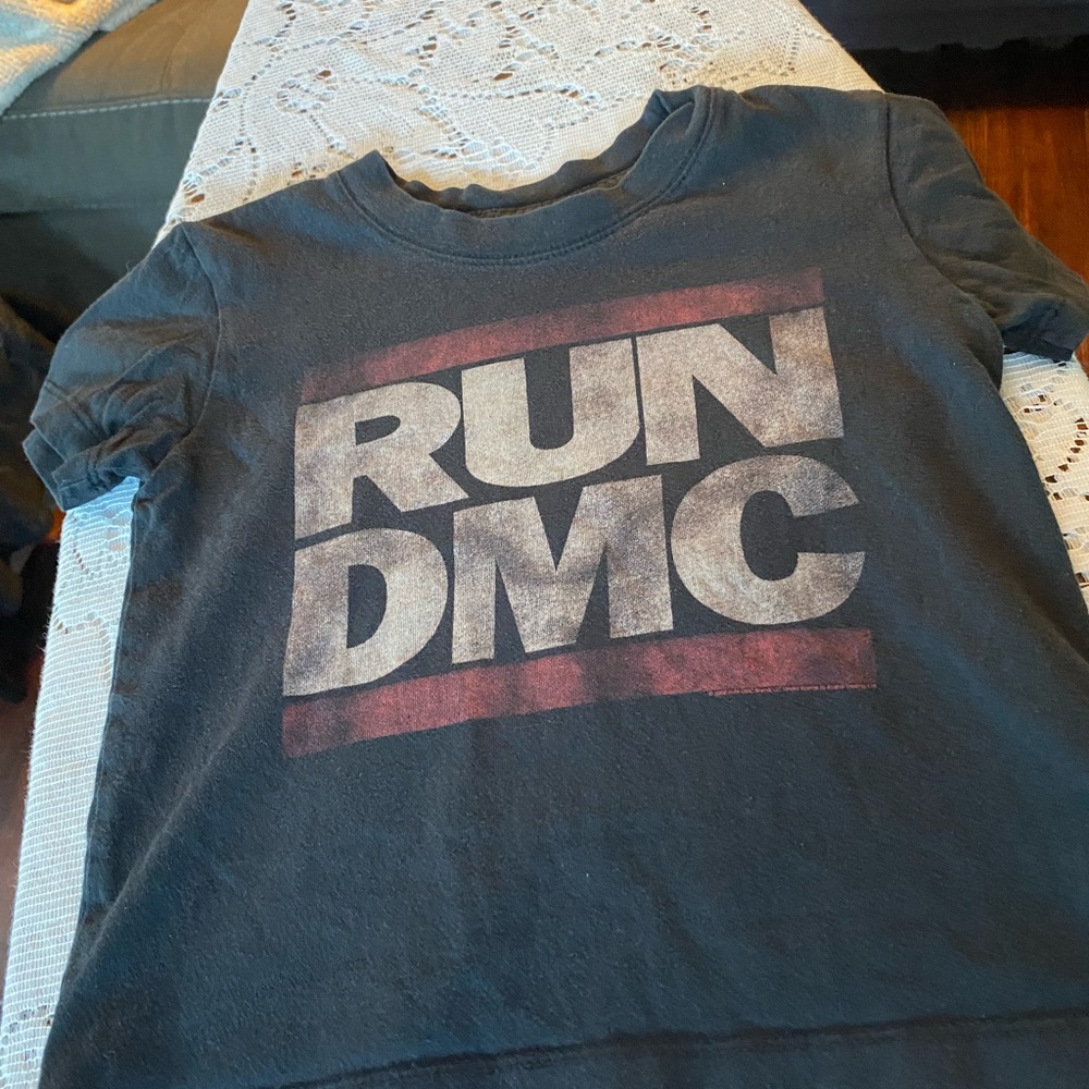 RUN DMC Kids 4T Black Graphic Tee Rockware Hip Hop Shirt
